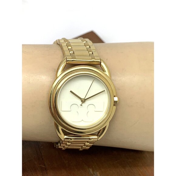 Tory Burch Women's Watch TBW7220 Miller Quartz Cream Dial Gold Stainless Steel - Picture 10 of 13